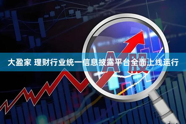 大盈家 理财行业统一信息披露平台全面上线运行